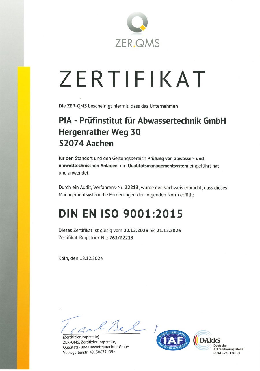 ZER.QMS Certificate PIA GmbH